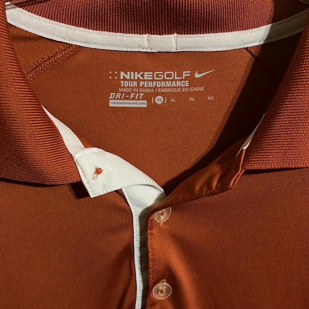 Nike Golf Dri-Fit XL Polo Burnt Orange Short Sleeve Shirt Activewear Casual Gorp